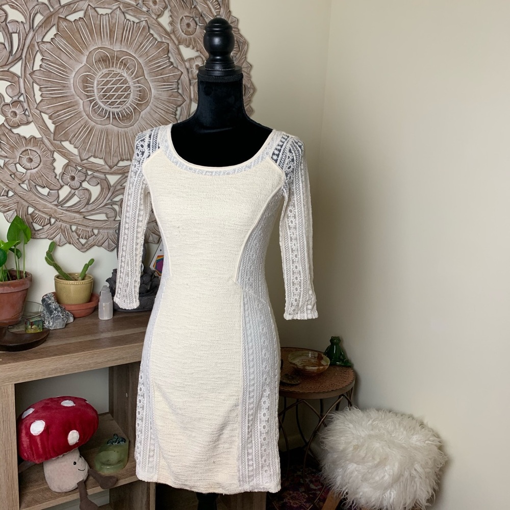 Free people back zipper half length sleeve dress